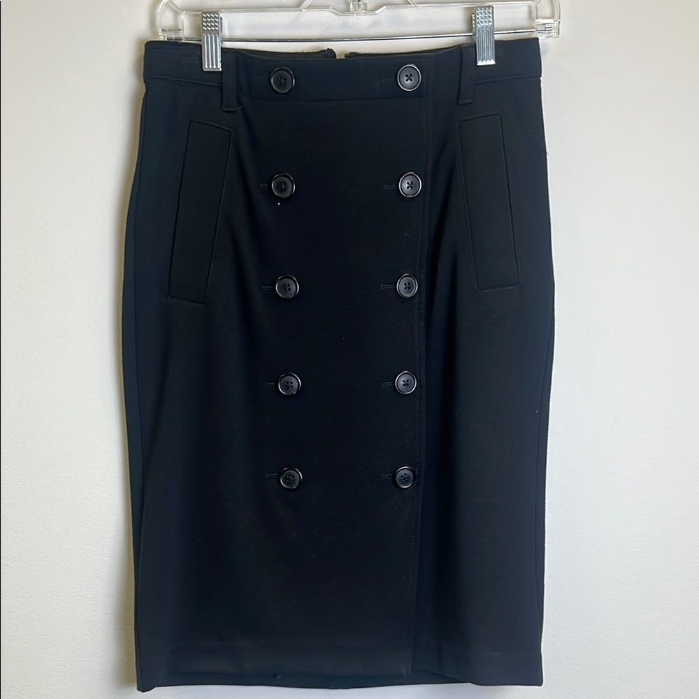 Elegant Black Double-Breasted Skirt